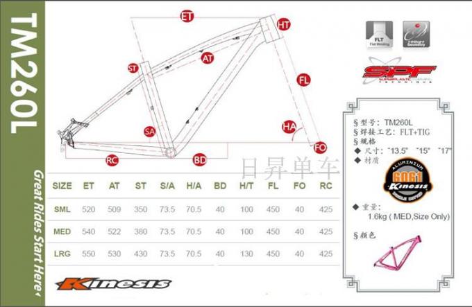 26 pollici di alluminio Bike Frame Lady's Hardtail Xc mountain bike donne TM160L 1