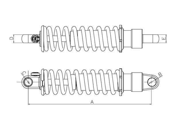 Racing Kart sospensione bobina idraulica molla con rimbalzo/compressione regolazione 150-260mm Lunghezza 450lbs Ebike 2