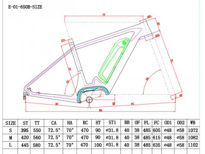 27.5er Carbon Fiber Ebike MTB Frame si adatta al Bafang Mid-Drive System 2