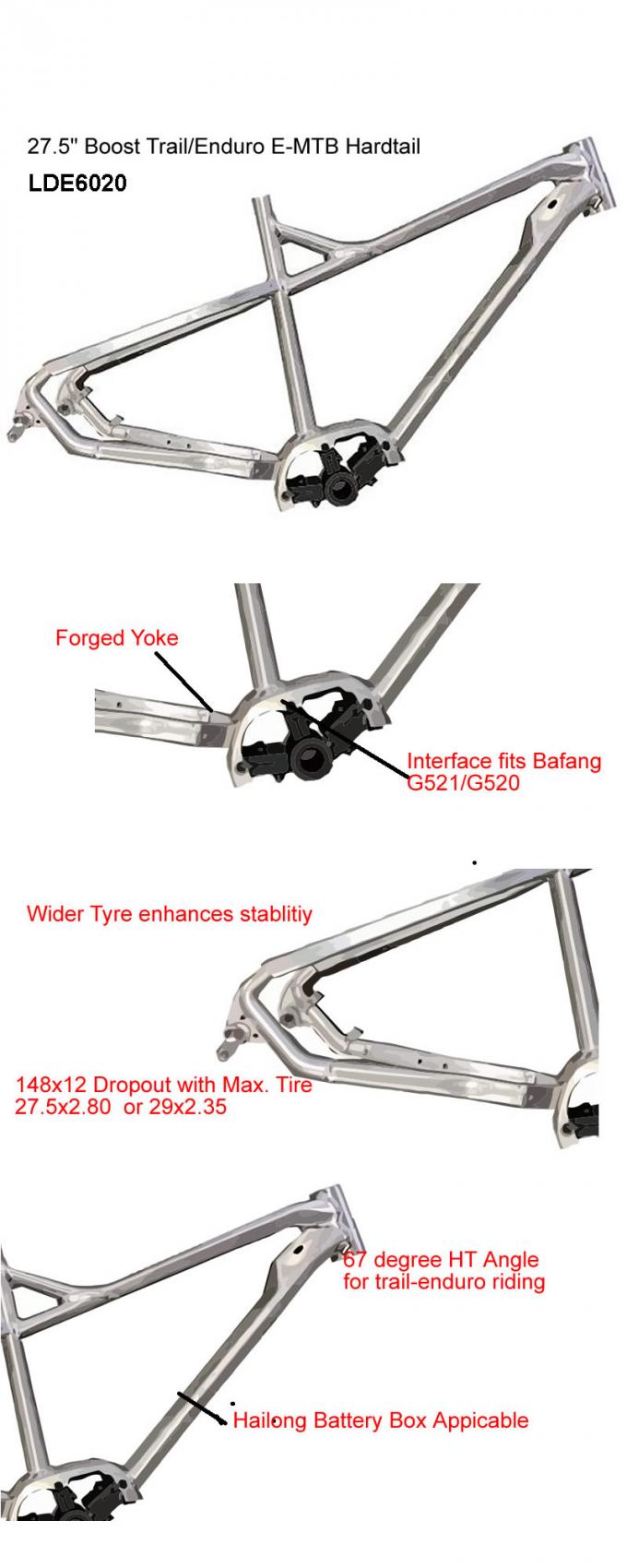 Bafang Elettrobike Frame 27.5er Plus E-Bike Custom in alluminio 0