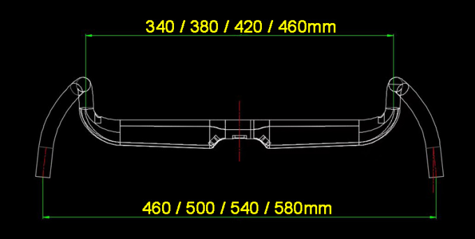 Manubrio di ghiaia di carbonio leggero Aero Road Racing Bar Clamp Diametro 31,8 mm 8