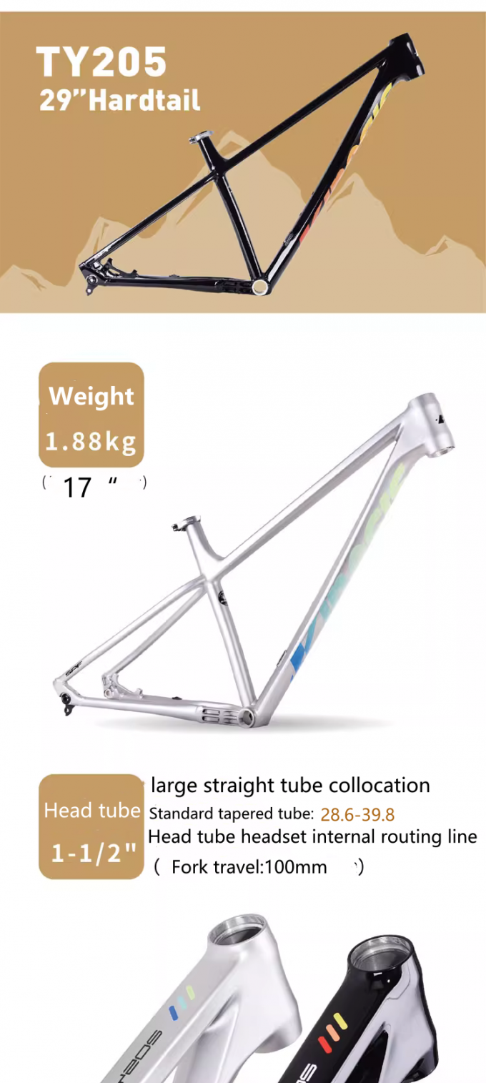 29er Legatura di alluminio XC Mountain Bike Frame Cable interno Routing 148 * 12mm attraverso l'asse 0